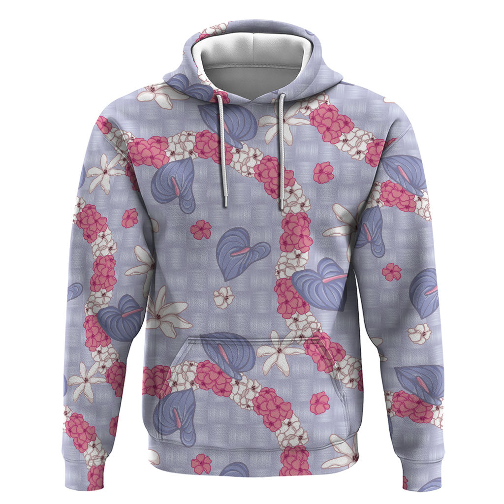 Hawaii Anthurium Tiare Pikake Lei Hoodie Poni Lauhala Art Pattern