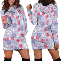 Hawaii Anthurium Tiare Pikake Lei Hoodie Dress Poni Lauhala Art Pattern