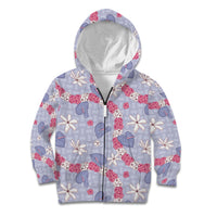 Hawaii Anthurium Tiare Pikake Lei Kid Hoodie Poni Lauhala Art Pattern