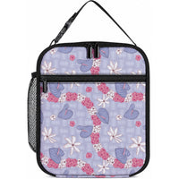 Hawaii Anthurium Tiare Pikake Lei Lunch Bag Poni Lauhala Art Pattern LT01 10.2 × 8.3 × 4.3 inch Purple - Polynesian Pride