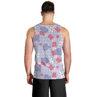 Hawaii Anthurium Tiare Pikake Lei Men Tank Top Poni Lauhala Art Pattern