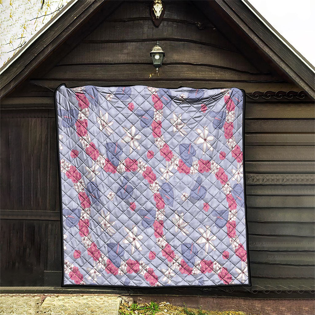 Hawaii Anthurium Tiare Pikake Lei Quilt Poni Lauhala Art Pattern