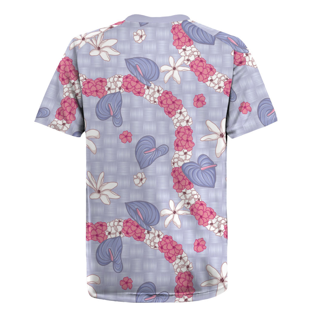 Hawaii Anthurium Tiare Pikake Lei Rugby Jersey Poni Lauhala Art Pattern