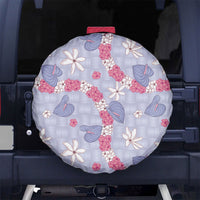 Hawaii Anthurium Tiare Pikake Lei Spare Tire Cover Poni Lauhala Art Pattern