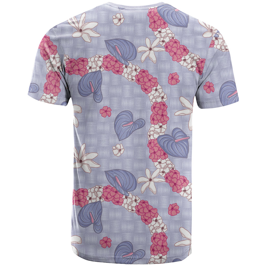 Hawaii Anthurium Tiare Pikake Lei T Shirt Poni Lauhala Art Pattern