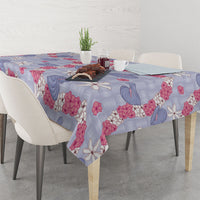 Hawaii Anthurium Tiare Pikake Lei Tablecloth Poni Lauhala Art Pattern