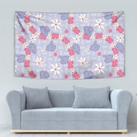 Hawaii Anthurium Tiare Pikake Lei Tapestry Poni Lauhala Art Pattern