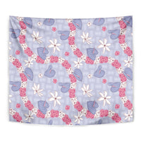 Hawaii Anthurium Tiare Pikake Lei Tapestry Poni Lauhala Art Pattern