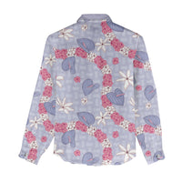 Hawaii Anthurium Tiare Pikake Lei Women Casual Shirt Poni Lauhala Art Pattern