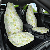 Hawaii Anthurium Tiare Pikake Lei Car Seat Cover Sage Green Lauhala Art Pattern