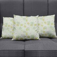 Hawaii Anthurium Tiare Pikake Lei Pillow Cover Sage Green Lauhala Art Pattern