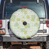 Hawaii Anthurium Tiare Pikake Lei Spare Tire Cover Sage Green Lauhala Art Pattern