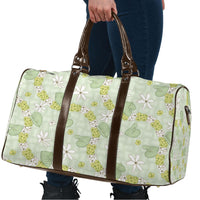 Hawaii Anthurium Tiare Pikake Lei Travel Bag Sage Green Lauhala Art Pattern