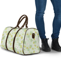Hawaii Anthurium Tiare Pikake Lei Travel Bag Sage Green Lauhala Art Pattern