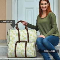 Hawaii Anthurium Tiare Pikake Lei Travel Bag Sage Green Lauhala Art Pattern