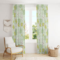 Hawaii Anthurium Tiare Pikake Lei Window Curtain Sage Green Lauhala Art Pattern