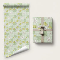 Hawaii Anthurium Tiare Pikake Lei Wrapping Paper Sage Green Lauhala Art Pattern