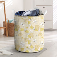 Hawaii Anthurium Tiare Pikake Lei Laundry Basket Melemele Lauhala Art Pattern