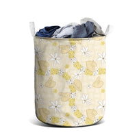 Hawaii Anthurium Tiare Pikake Lei Laundry Basket Melemele Lauhala Art Pattern
