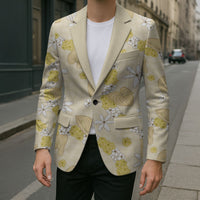 Hawaii Anthurium Tiare Pikake Lei Blazer Melemele Lauhala Art Pattern