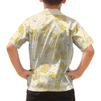 Hawaii Anthurium Tiare Pikake Lei Family Matching Puletasi and Hawaiian Shirt Melemele Lauhala Art Pattern