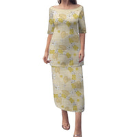 Hawaii Anthurium Tiare Pikake Lei Family Matching Puletasi and Hawaiian Shirt Melemele Lauhala Art Pattern