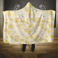 Hawaii Anthurium Tiare Pikake Lei Hooded Blanket Melemele Lauhala Art Pattern
