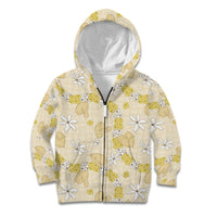 Hawaii Anthurium Tiare Pikake Lei Kid Hoodie Melemele Lauhala Art Pattern