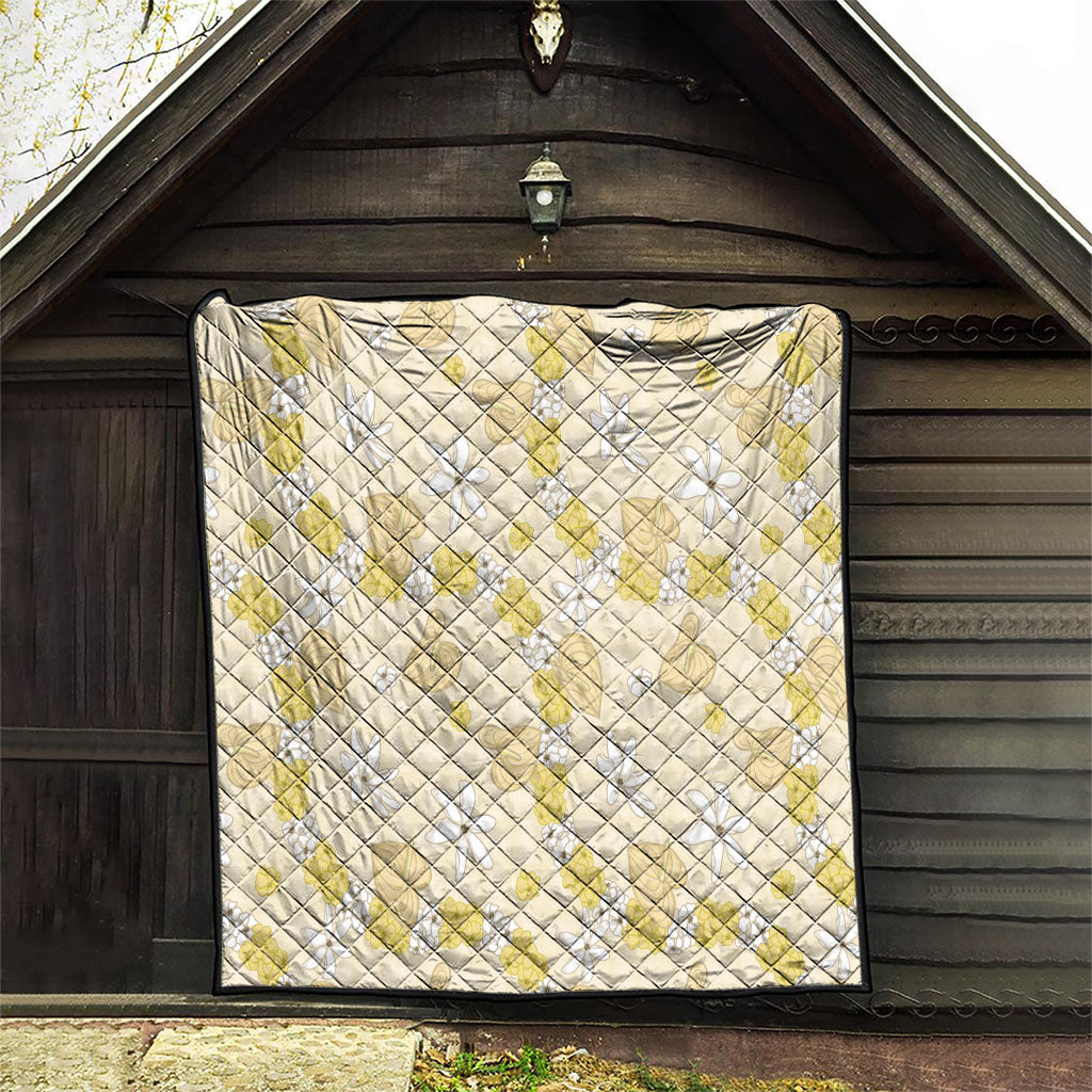 Hawaii Anthurium Tiare Pikake Lei Quilt Melemele Lauhala Art Pattern
