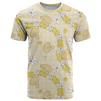 Hawaii Anthurium Tiare Pikake Lei T Shirt Melemele Lauhala Art Pattern