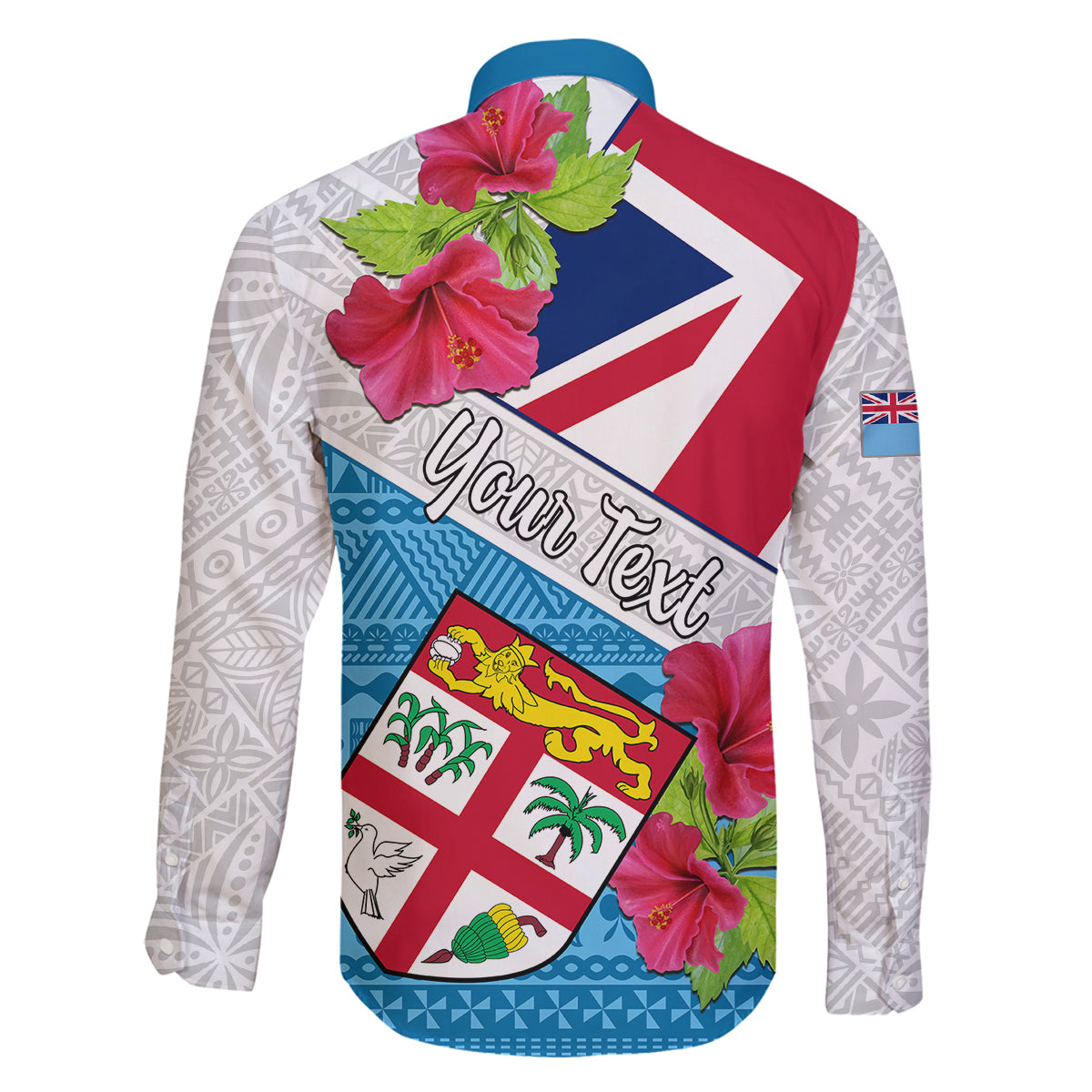 Personalised Fiji Day Family Matching Long Sleeve Bodycon Dress and Hawaiian Shirt Fijian Hibiscus Special Version LT01 - Polynesian Pride