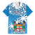 Fiji Family Matching Puletasi Dress and Hawaiian Shirt Bula Fijian Tapa Pattern LT01 Dad's Shirt - Short Sleeve Blue - Polynesian Pride