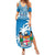 Fiji Summer Maxi Dress Bula Fijian Tapa Pattern LT01 Women Blue - Polynesian Pride