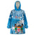 Fiji Wearable Blanket Hoodie Bula Fijian Tapa Pattern LT01 One Size Blue - Polynesian Pride