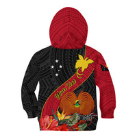 Personalised Papua New Guinea Kid Hoodie Bird Of Paradise With Tropical Flower LT01 - Polynesian Pride