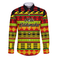 Custom Hawaii Christmas Family Matching Summer Maxi Dress and Hawaiian Shirt Hawaiian Quilt Pattern Reggae Version LT01 Dad's Shirt - Long Sleeve Art - Polynesian Pride