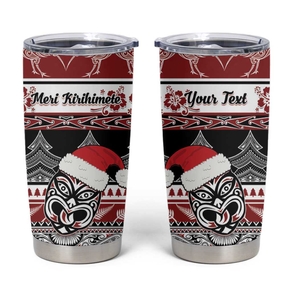 Custom New Zealand Christmas Tumbler Cup Maori Meri Kirihimete Moko