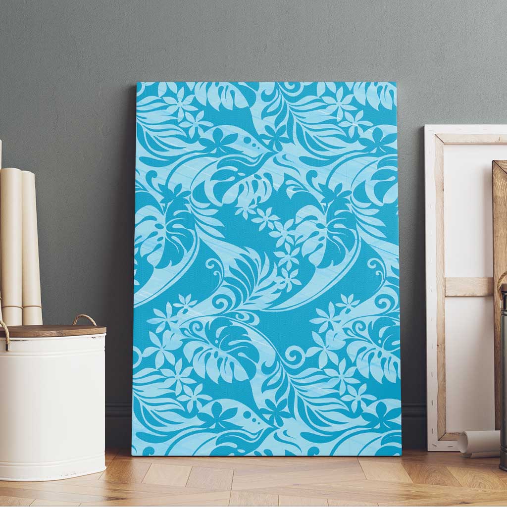 Tahiti Ninamu Tiare Floral Canvas Wall Art Monstera Palm Tropical Leaves - Polynesian Pride