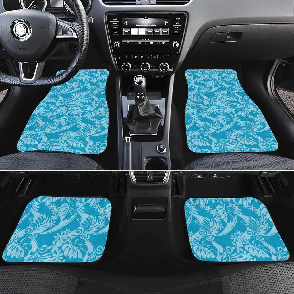 Tahiti Ninamu Tiare Floral Car Mats Monstera Palm Tropical Leaves - Polynesian Pride