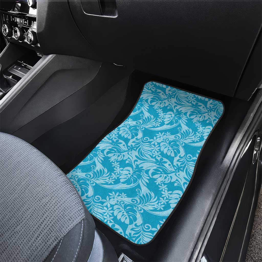 Tahiti Ninamu Tiare Floral Car Mats Monstera Palm Tropical Leaves - Polynesian Pride