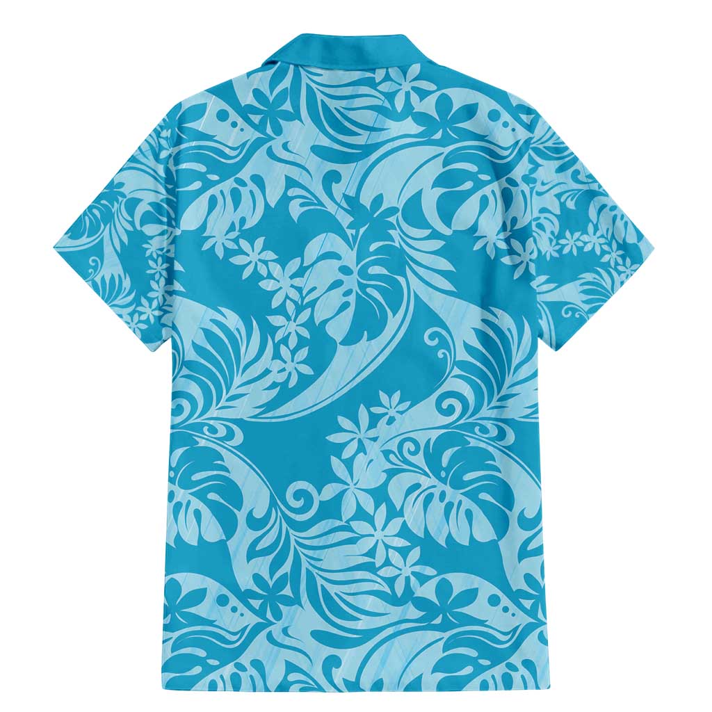 Tahiti Ninamu Tiare Floral Family Matching Mermaid Dress and Hawaiian Shirt Monstera Palm Tropical Leaves - Polynesian Pride