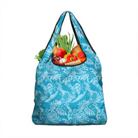 Tahiti Ninamu Tiare Floral Grocery Bag Monstera Palm Tropical Leaves - Polynesian Pride