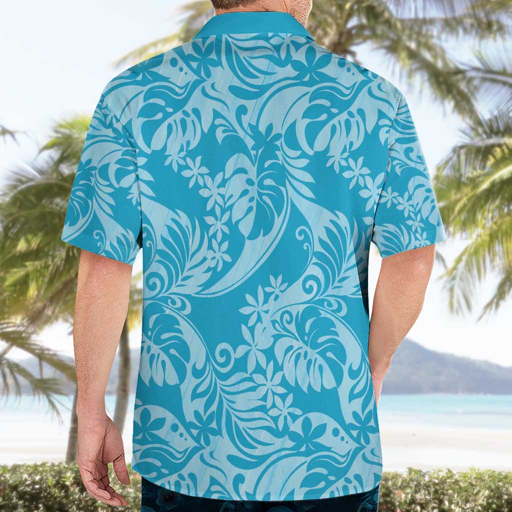 Tahiti Ninamu Tiare Floral Hawaiian Shirt Monstera Palm Tropical Leaves - Polynesian Pride
