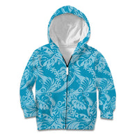 Tahiti Ninamu Tiare Floral Kid Hoodie Monstera Palm Tropical Leaves - Polynesian Pride
