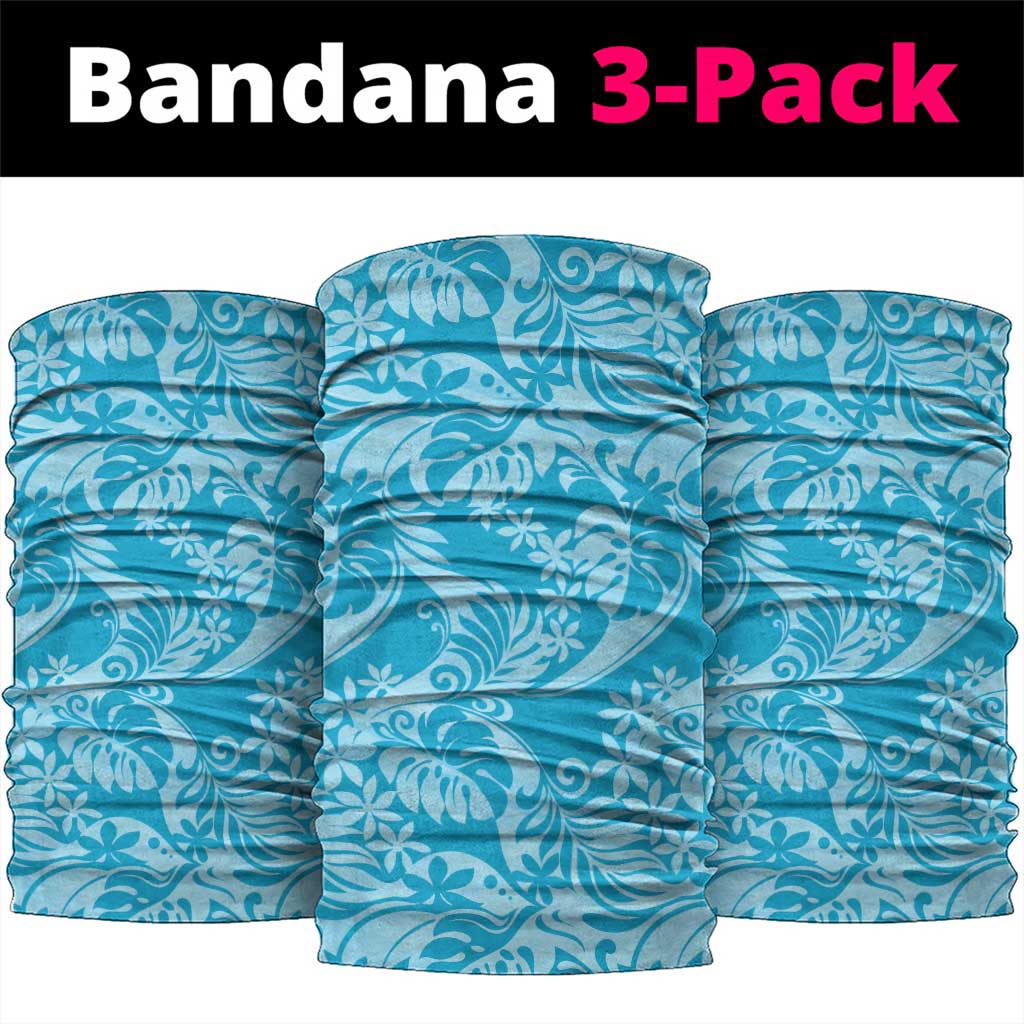 Tahiti Ninamu Tiare Floral Neck Gaiter Monstera Palm Tropical Leaves - Polynesian Pride