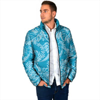 Tahiti Ninamu Tiare Floral Padded Jacket Monstera Palm Tropical Leaves - Polynesian Pride