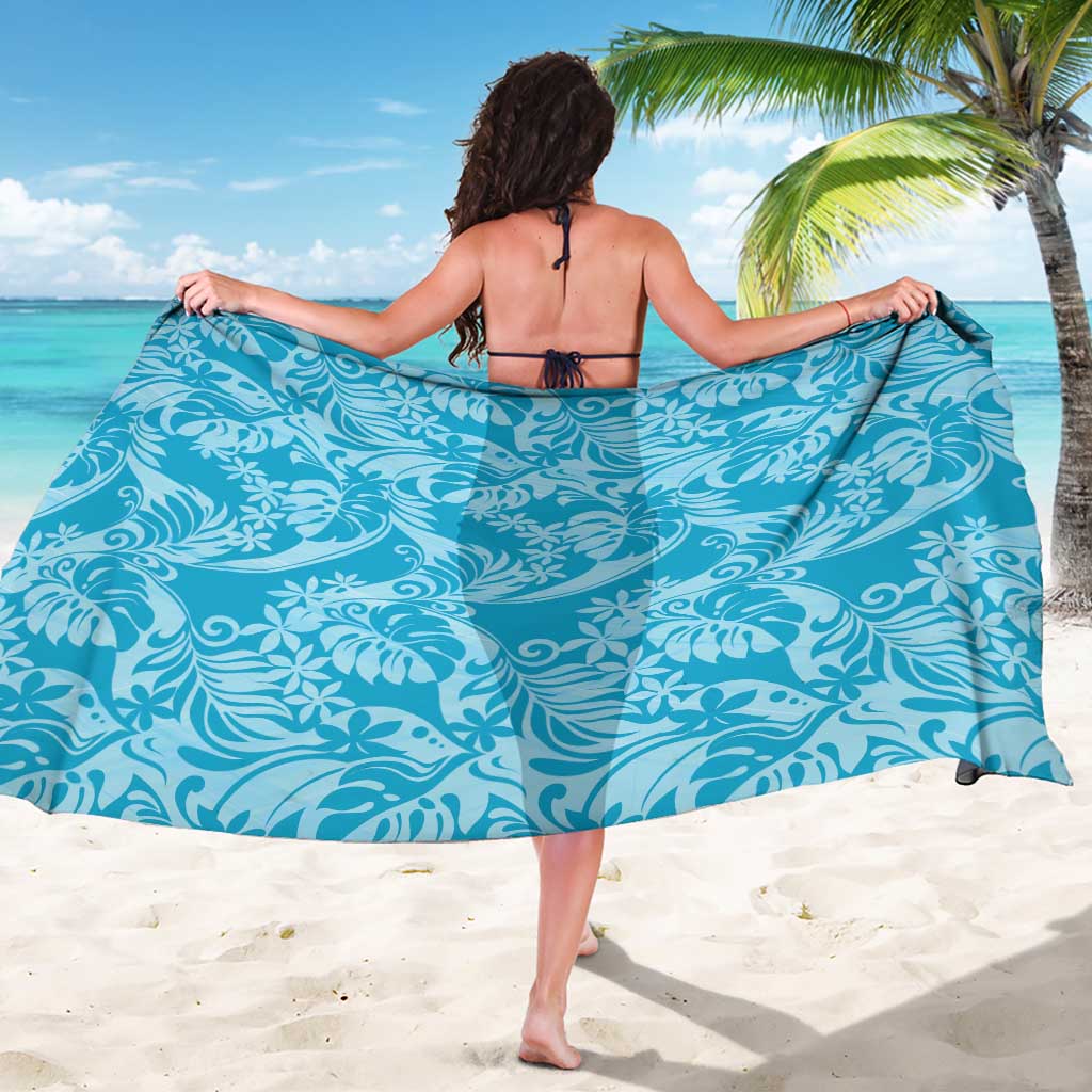 Tahiti Ninamu Tiare Floral Sarong Monstera Palm Tropical Leaves - Polynesian Pride