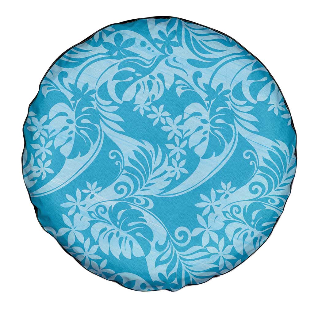Tahiti Ninamu Tiare Floral Spare Tire Cover Monstera Palm Tropical Leaves - Polynesian Pride