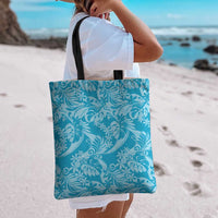 Tahiti Ninamu Tiare Floral Tote Bag Monstera Palm Tropical Leaves - Polynesian Pride
