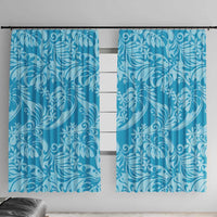 Tahiti Ninamu Tiare Floral Window Curtain Monstera Palm Tropical Leaves - Polynesian Pride